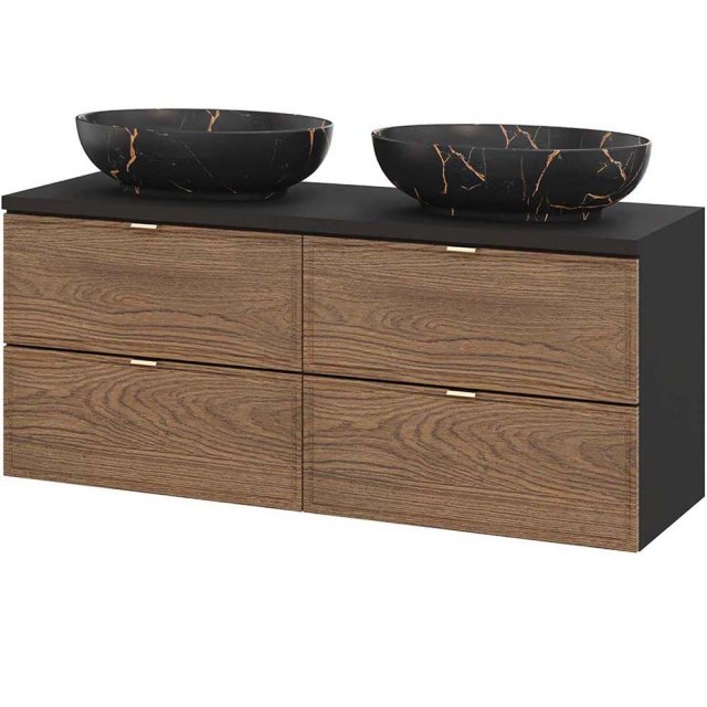 COMAD Zestaw mebli TALIA CASELLA 2 szafki z blatem BLACK 120 cm, 2 um