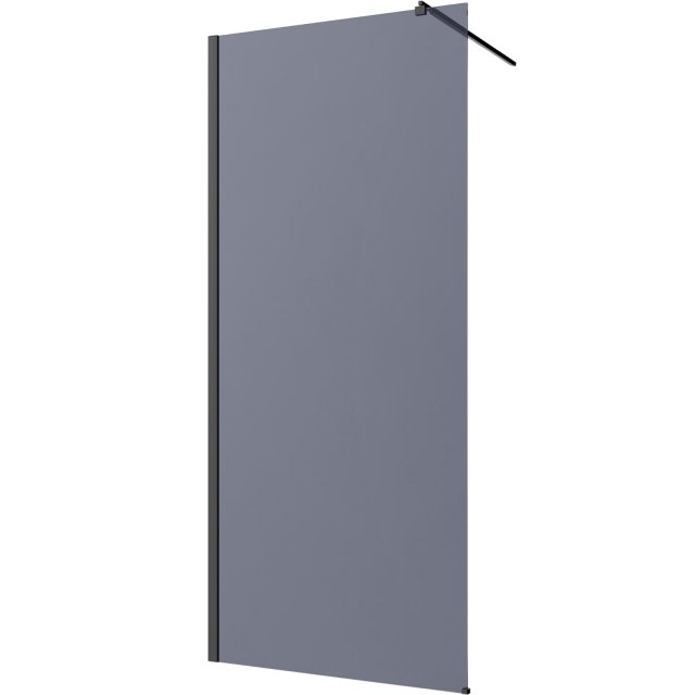 INVENA Kabina prysznicowa WALK-IN czarna 110x200 szkło grafitowe AK-3