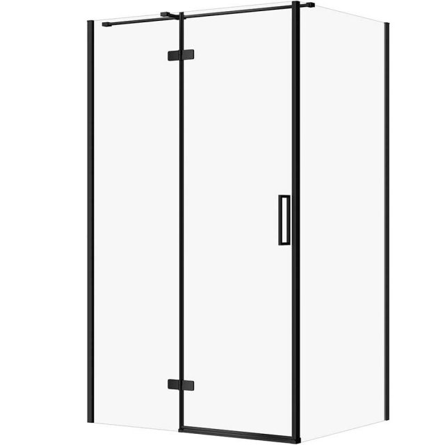 CERSANIT Kabina prysznicowa prostokątna JOTA 100x80 lewa czarna, szkł