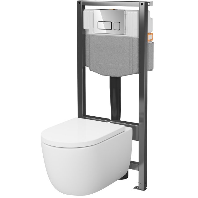 CERSANIT Zestaw podtynkowy SYSTEM 50 mech GRAF, miska NAVADO, deska,