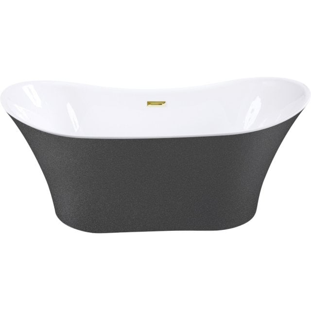 BESCO Wanna wolnostojąca AMBER GLAM GRAFIT 170 maskownica syfonu z pr