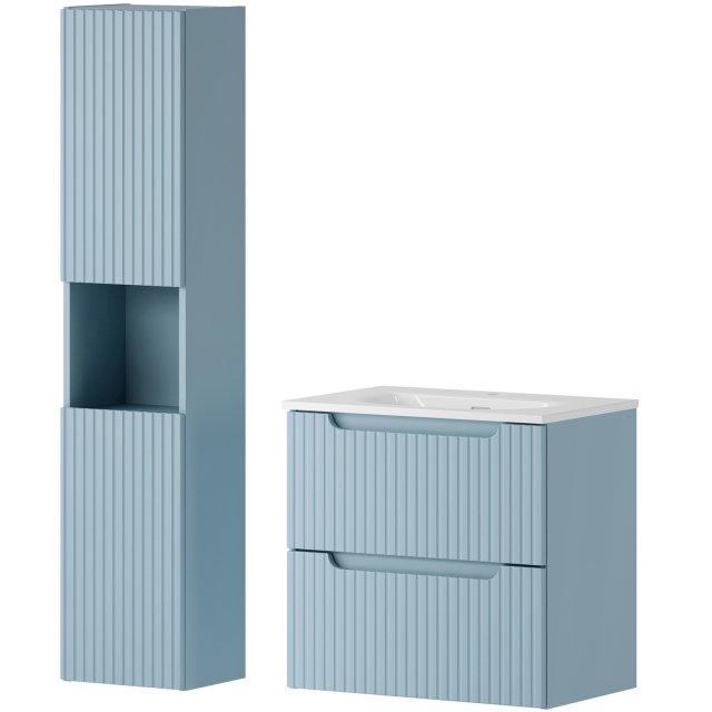 COMAD Szafka NOVA DENIM z umywalką meblową SKY 60 cm, słupek 30 cm