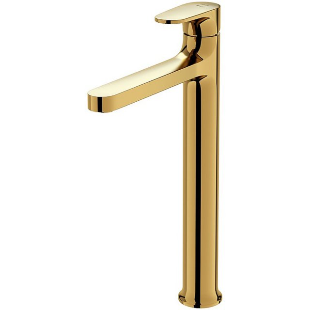 CERSANIT Bateria umywalkowa stojąca INVERTO wysoka złota uchwyty 2w1