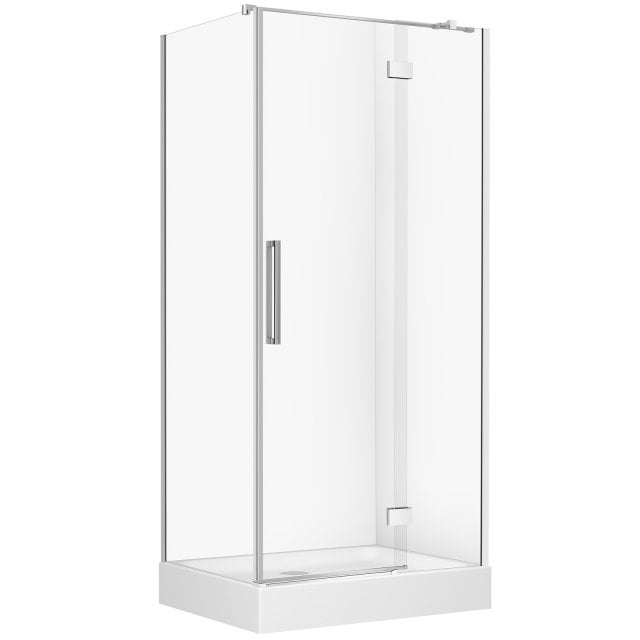 CERSANIT Kabina prysznicowa CREA prawa 100x80x200 chrom z brodzikiem