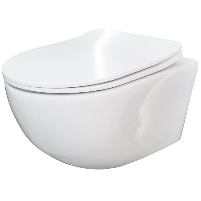 LAVITA Miska WC podwieszana ERIE bezkołnierzowa z deską duroplastową