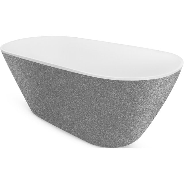 BESCO Wanna wolnostojąca MOYA GLAM SREBRNA 160x68 cm #WMD-160-MS