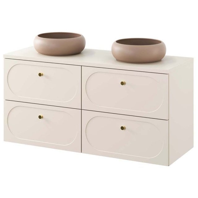 COMAD Zestaw mebli DONNA SAND 2 szafki z blatem SAND 120 cm, 2 umywal