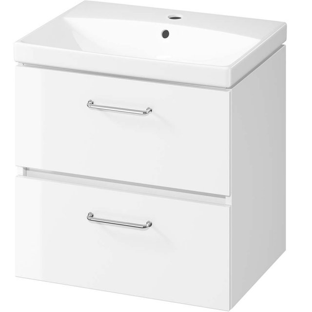 CERSANIT Szafka z umywalką MALTA 60 biała DSM, uchwyt chrom S4002-005