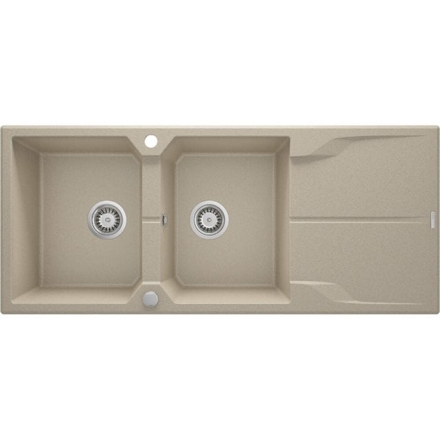 DEANTE Zlewozmywak granitowy ANDANTE 2-komorowy z ociekaczem piasek Z