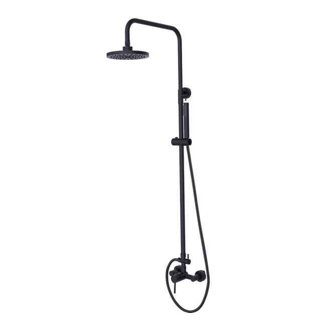 BESCO Zestaw prysznicowy DECCO / ILLUSION czarny mat natynkowy BP-DIN