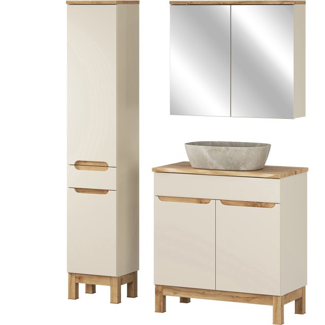 COMAD Zestaw mebli BALI CASHMERE 2 szafki 80 cm, blat WOTAN 80 cm, sł