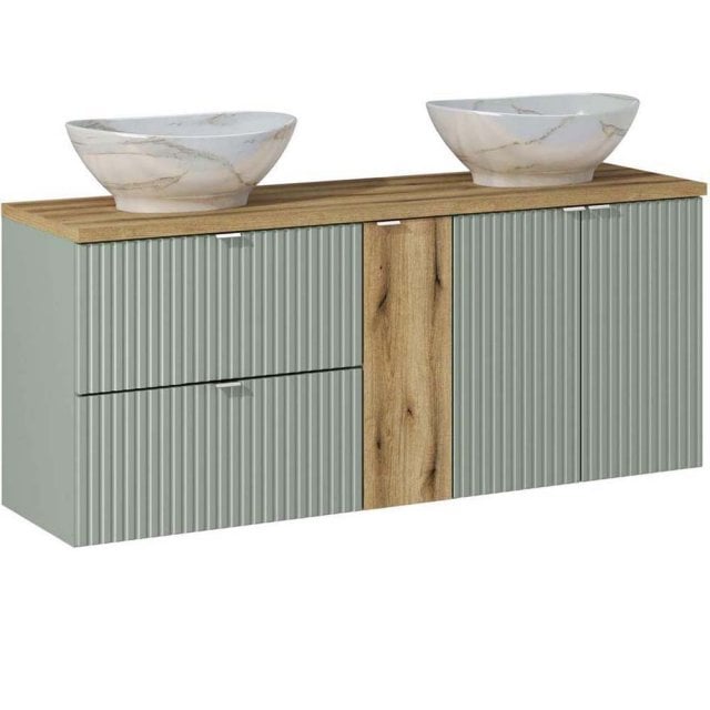 COMAD Zestaw mebli LINE REED GREEN 3 szafki z blatem WOTAN 140 cm, 2