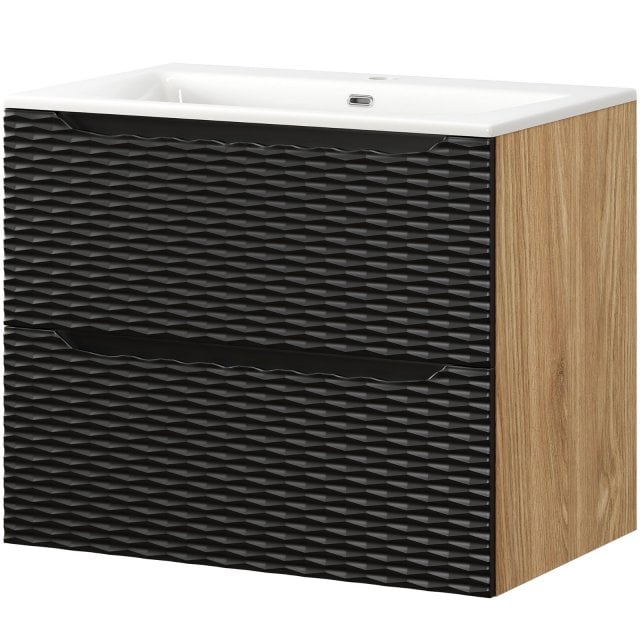 COMAD Szafka OCEAN BLACK z umywalką meblową SKY 70 cm