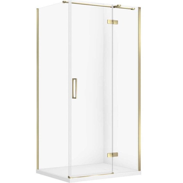 CERSANIT Zestaw kabina prostokątna JOTA prawa 100x80 złota, brodzik T