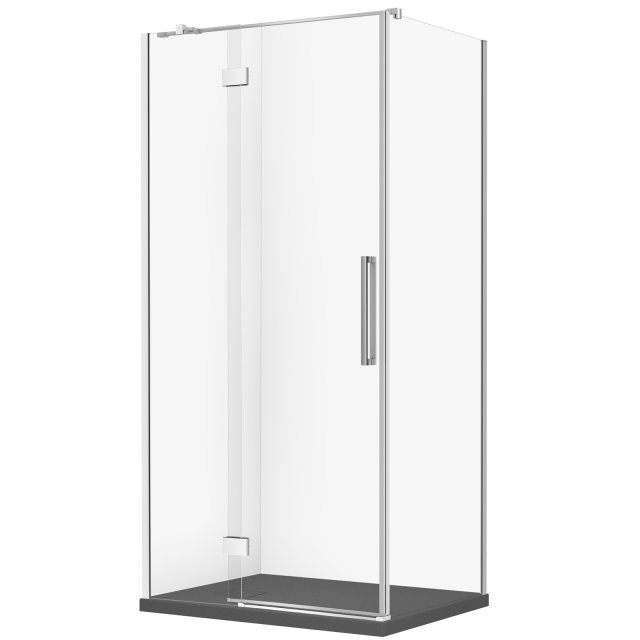 CERSANIT Kabina prysznicowa CREA prawa 100x80x200 chrom z brodzikiem