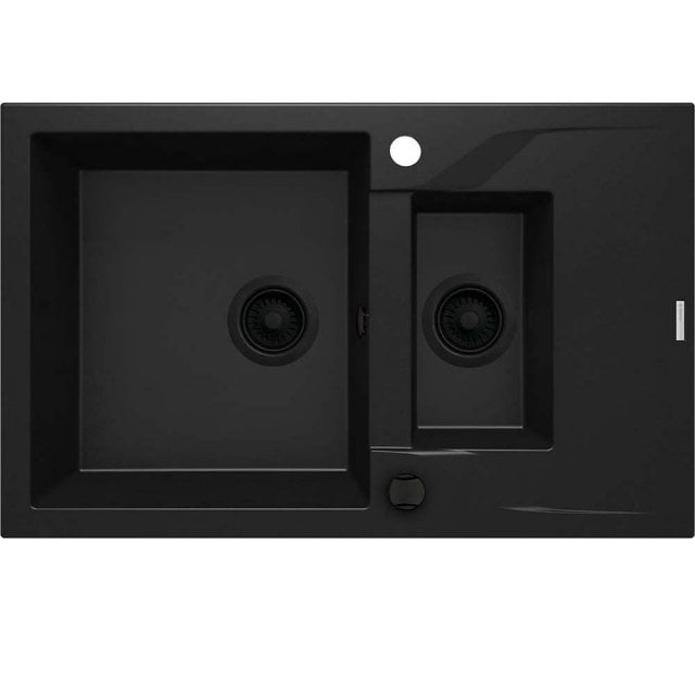 DEANTE Zlewozmywak granitowy ANDANTE 1,5-komorowy z ociekaczem nero Z