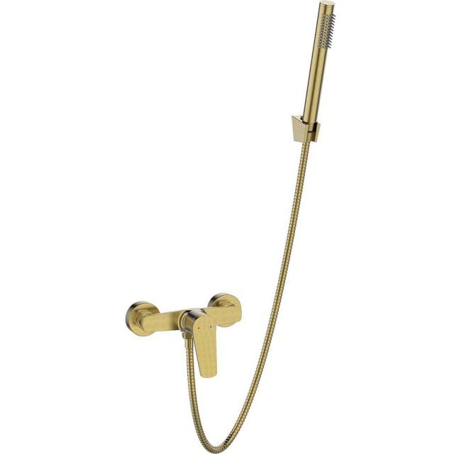 INVENA Bateria prysznicowa ścienna ALONIA z zestawem prysznicowym zło