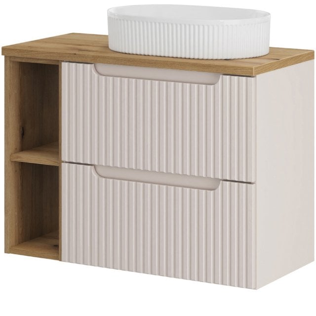 COMAD Zestaw mebli NOVA CASHMERE szafka 60 cm, blat OAK 80 cm, umywal