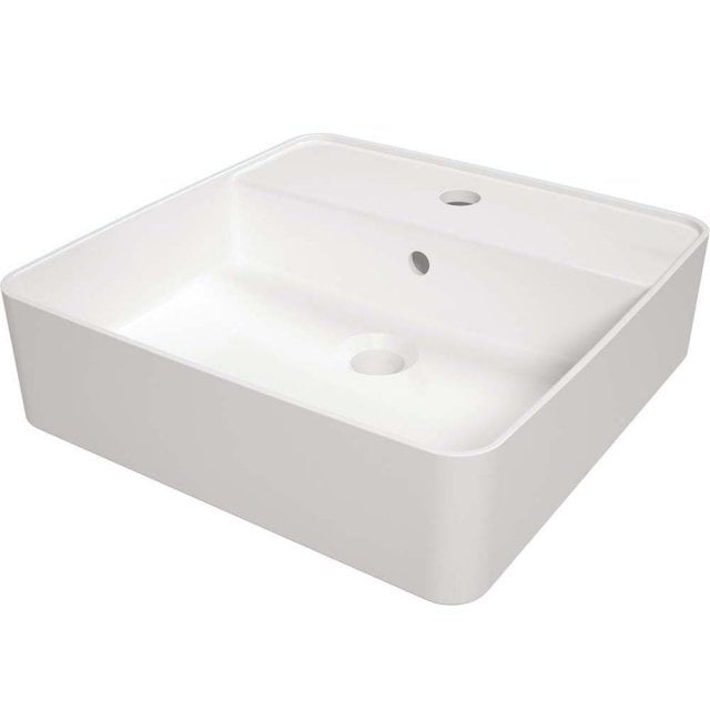 DEANTE Umywalka ceramiczna SQUARE nablatowa z wyspą na baterię 420x42