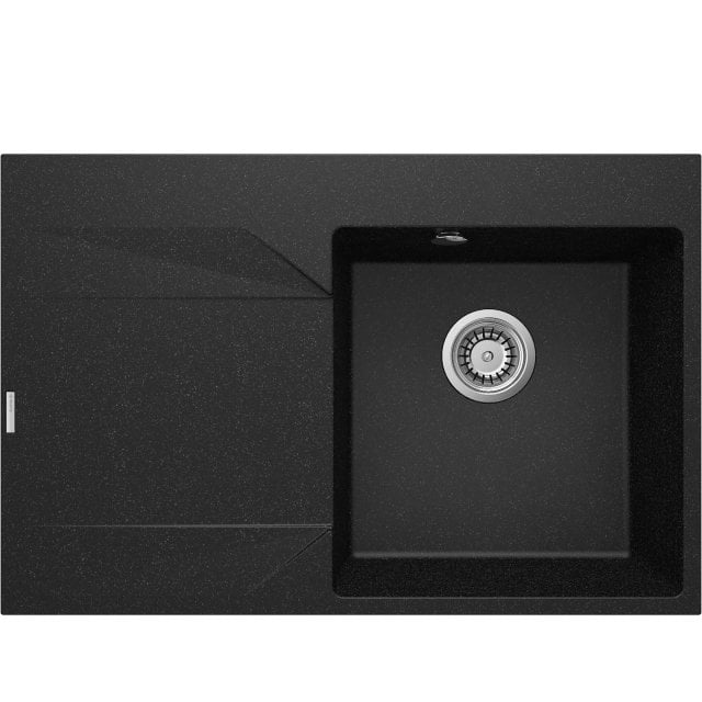 DEANTE Zlewozmywak granitowy EVORA grafitowy 1-komorowy z ociekaczem