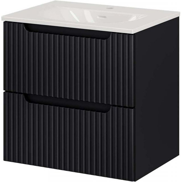 COMAD Szafka NOVA BLACK z umywalką meblową SKY 60 cm