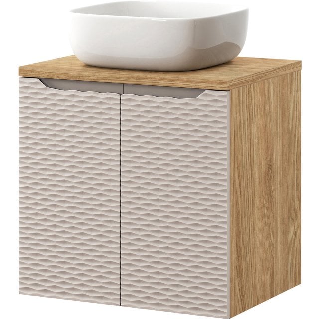COMAD Zestaw mebli OCEAN BEIGE szafka z drzwiami z blatem 60 cm, umyw
