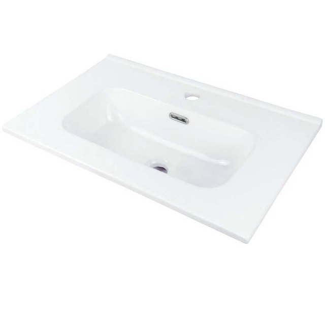 DEANTE Umywalka ceramiczna TUBO wpuszczana w blat z miejscem na bater