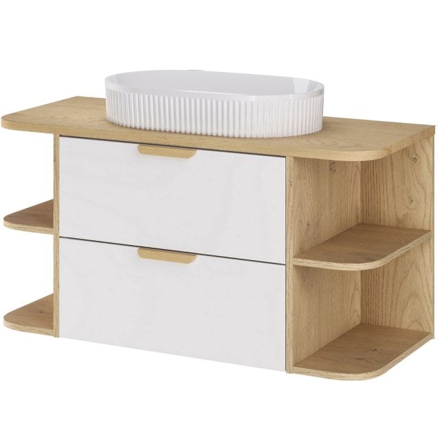 COMAD Zestaw mebli ASTER WHITE szafka z blatem OVALIA CREMONA 100 cm,