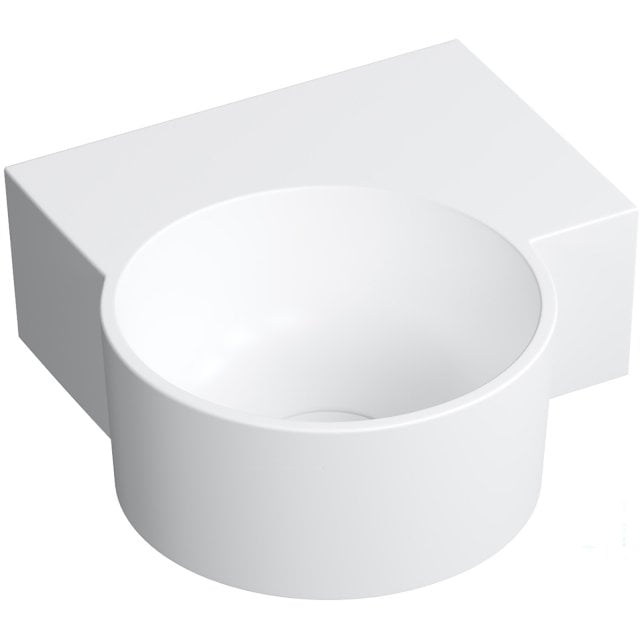 OMNIRES Umywalka nablatowa OVO M+ wisząca-prawa 33x34 cm biały mat OV