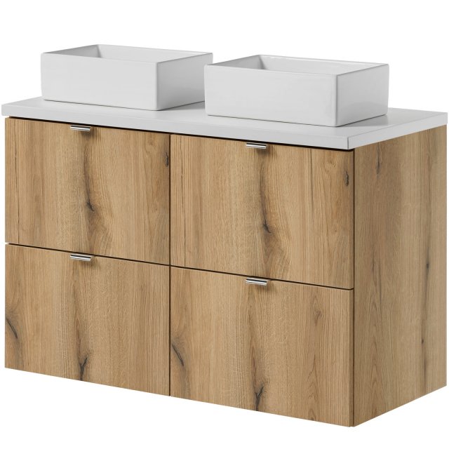 COMAD Zestaw mebli NOVA OAK 2 szafki 50 cm z blatem WHITE 100 cm, 2 u