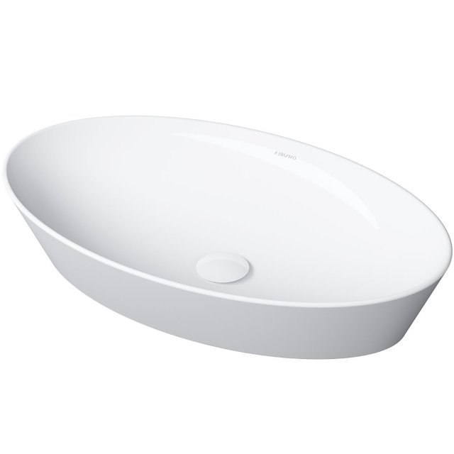 OMNIRES Umywalka nablatowa LAREDO 60 owalna biały połysk LAREDO605BP