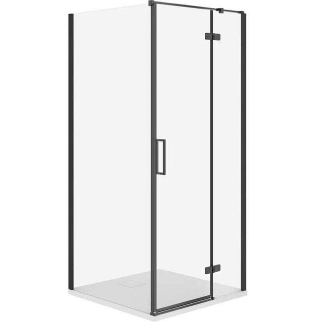 CERSANIT Kabina prysznicowa JOTA prawa czarna 90x90 z brodzikiem TAKO