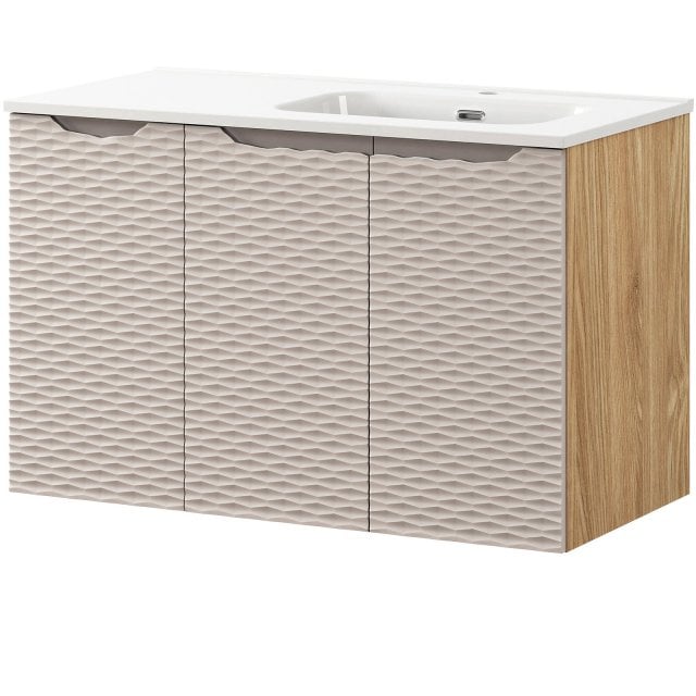 COMAD Zestaw mebli OCEAN BEIGE 2 szafki z umywalką meblową GO 2 L 90