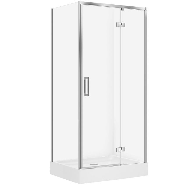 CERSANIT Kabina prysznicowa LARGA prawa 100x80x195 chrom z brodzikiem