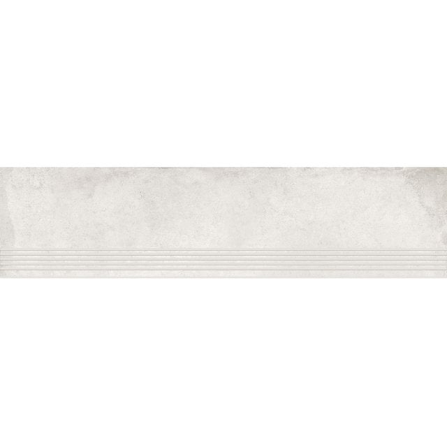 Gres szkliwiony stopnica DIVERSO white mat 29,8x119,8 gat. I