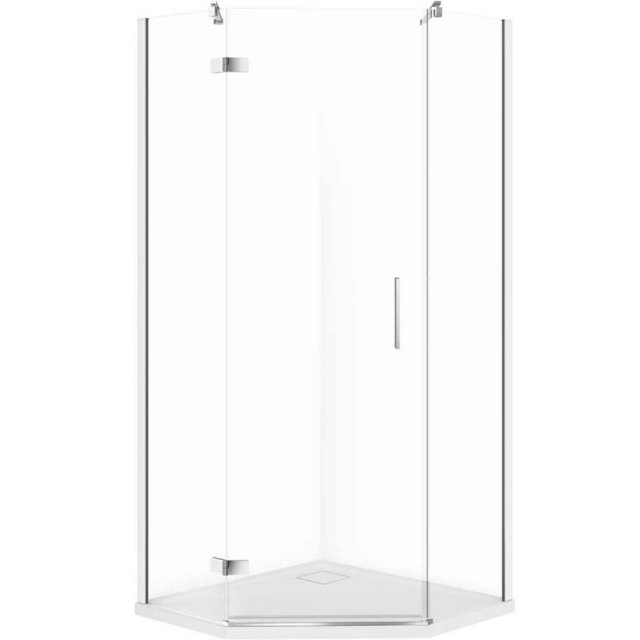 CERSANIT Kabina prysznicowa pięciokątna JOTA lewa chrom 80x80 z brodz
