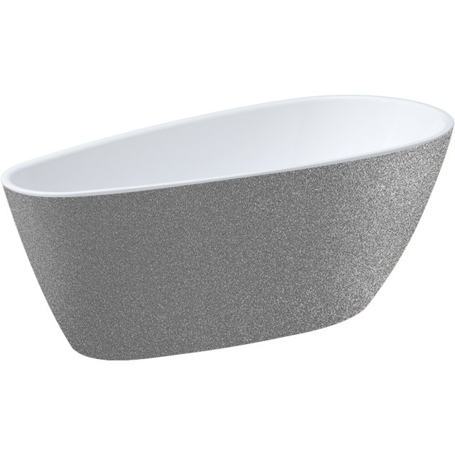 BESCO Wanna wolnostojąca GOYA A-LINE SREBRNA 170x80 syfon z przelewem