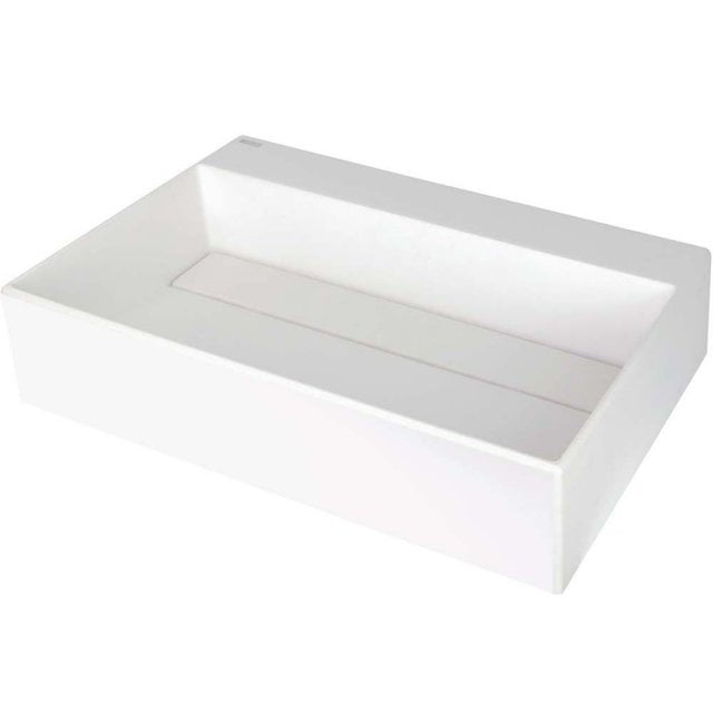 DEANTE Umywalka nablatowa CORREO 60x40 granitowa z maskownicą alabast