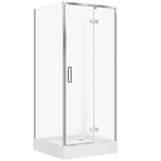 CERSANIT Kabina prysznicowa LARGA prawa 80x80x195 chrom z brodzikiem