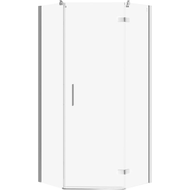 CERSANIT Kabina prysznicowa pięciokątna JOTA prawa chrom 90x90x195 sz
