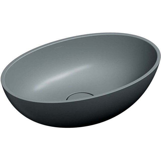 OMNIRES Umywalka nablatowa SHELL M+ ash grey mat 50x32 SHELL500UNAG