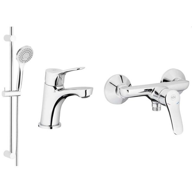 KFA Zestaw MORRIS bateria umywalkowa + prysznicowa + natrysk przesuwn