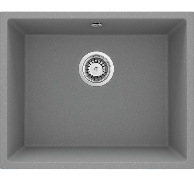 DEANTE Zlewozmywak granitowy CORDA szary metalik 1-komorowy podwiesza