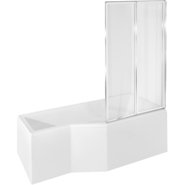 BESCO Wanna narożna INTEGRA 170x75 cm lewa z parawanem 2-skrzydłowym