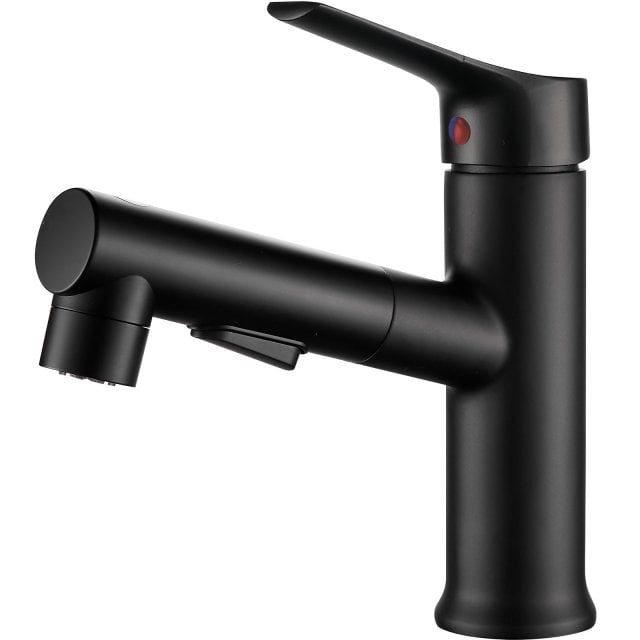 KUCHINOX Bateria umywalkowa stojąca FONTE z wyciąganą wylewką czarna
