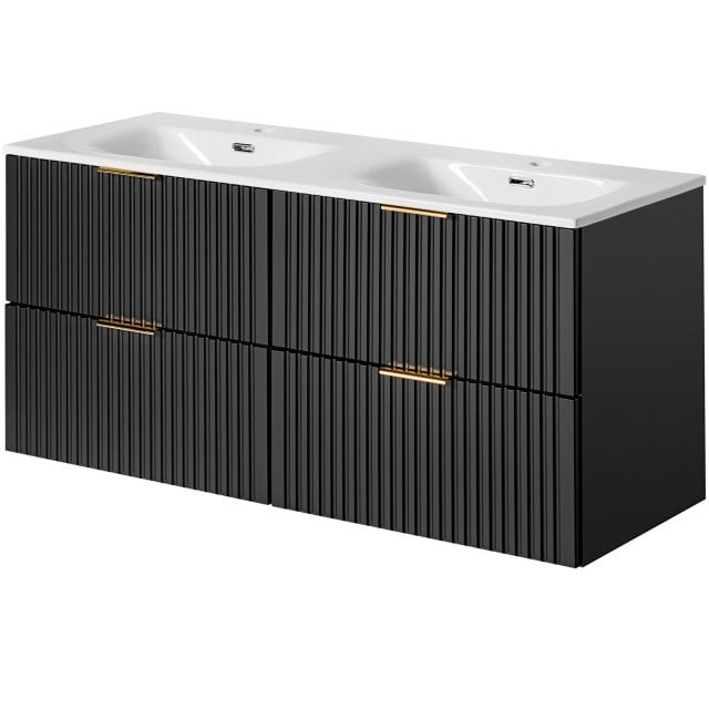 COMAD Zestaw mebli ADEL BLACK 2 szafki z umywalką meblową SKY 120 cm