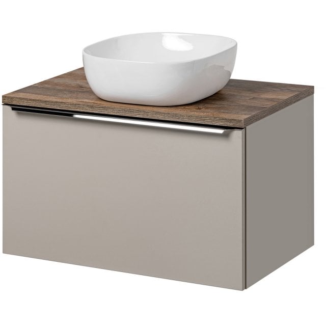 COMAD Zestaw mebli SANTA FE TAUPE szafka z blatem OAK 80 cm, umywalka