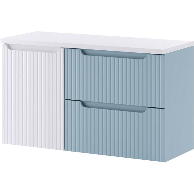 COMAD Zestaw mebli NOVA DENIM szafka z blatem NOVA WHITE 100 cm, szaf