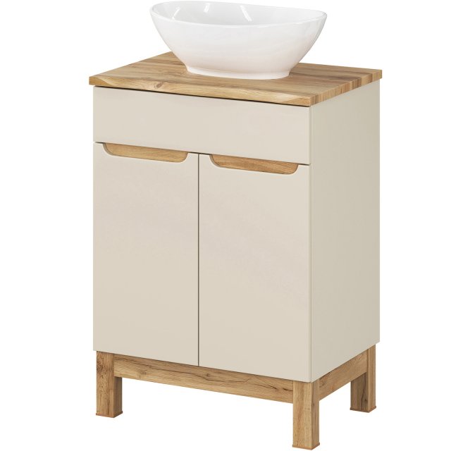 COMAD Zestaw mebli BALI CASHMERE szafka z blatem NATURE WOTAN 60 cm,