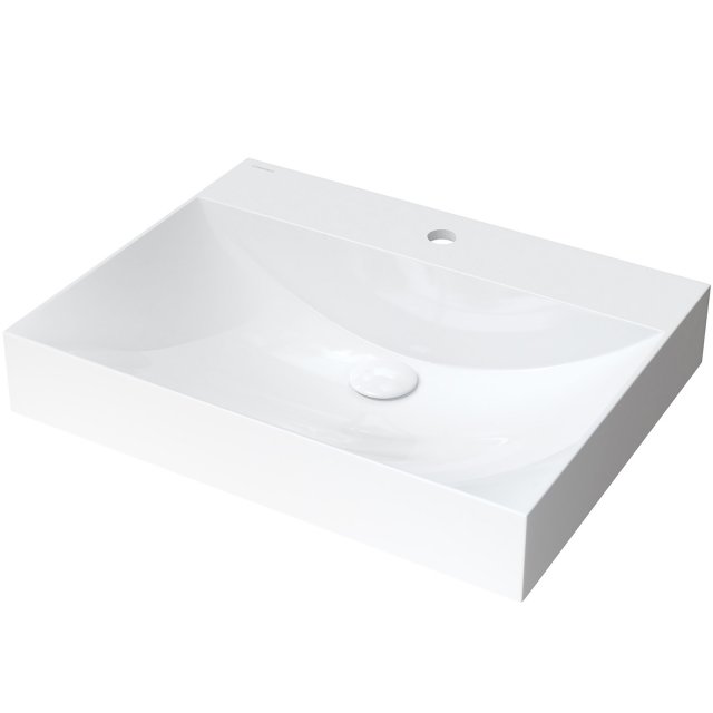 OMNIRES Umywalka nablatowa NAXOS M+ 60 prostokątna biały połysk NAXOS